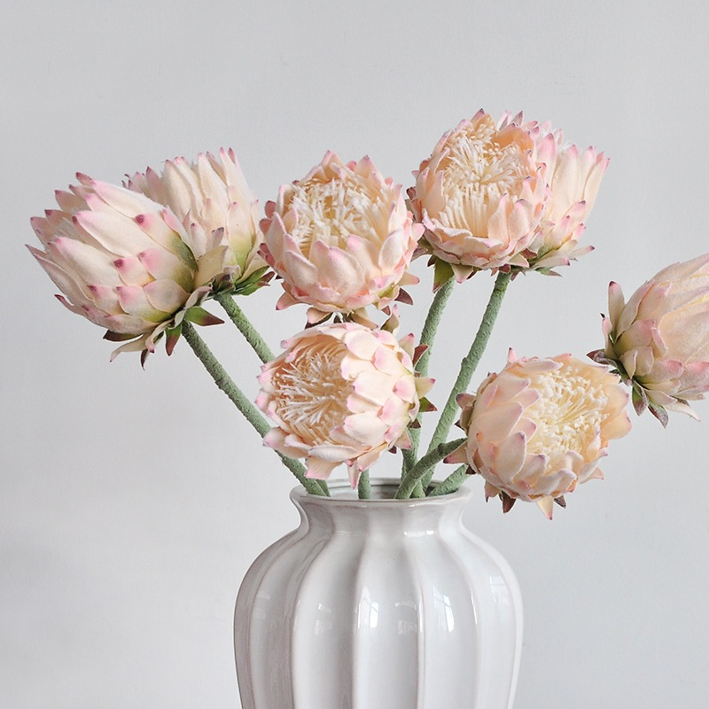 25" Artificial Silk King Protea Flower Stem