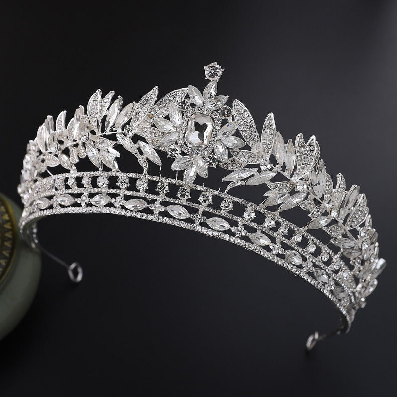 Exquisite Quartz Crystal & Pearl Bridal Tiara Crown Collection