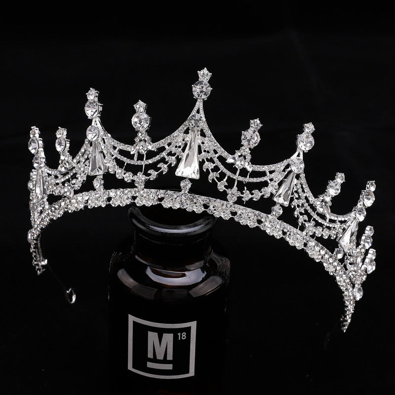 Exquisite Quartz Crystal & Pearl Bridal Tiara Crown Collection