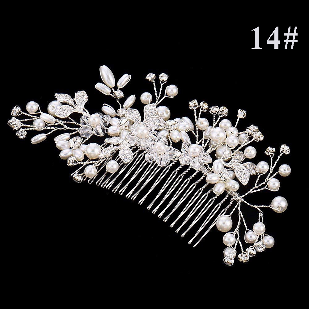 Handcrafted Vintage Pearl & Crystal Bridal Hair Comb Collection
