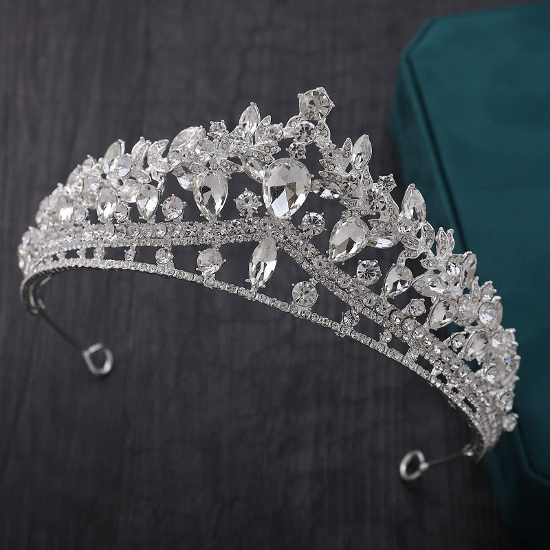Exquisite Quartz Crystal & Pearl Bridal Tiara Crown Collection