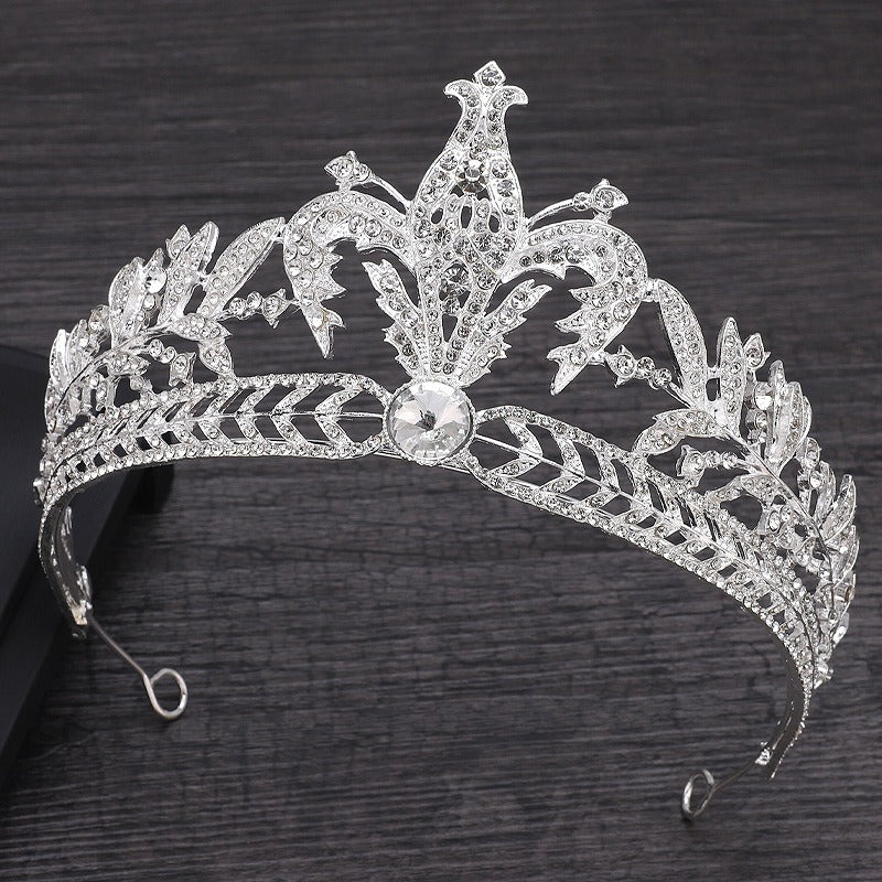 Exquisite Quartz Crystal & Pearl Bridal Tiara Crown Collection