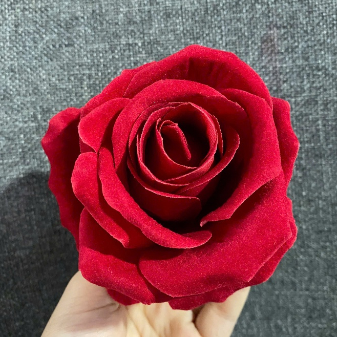 8cm Velvet Silk Rose Flower Heads