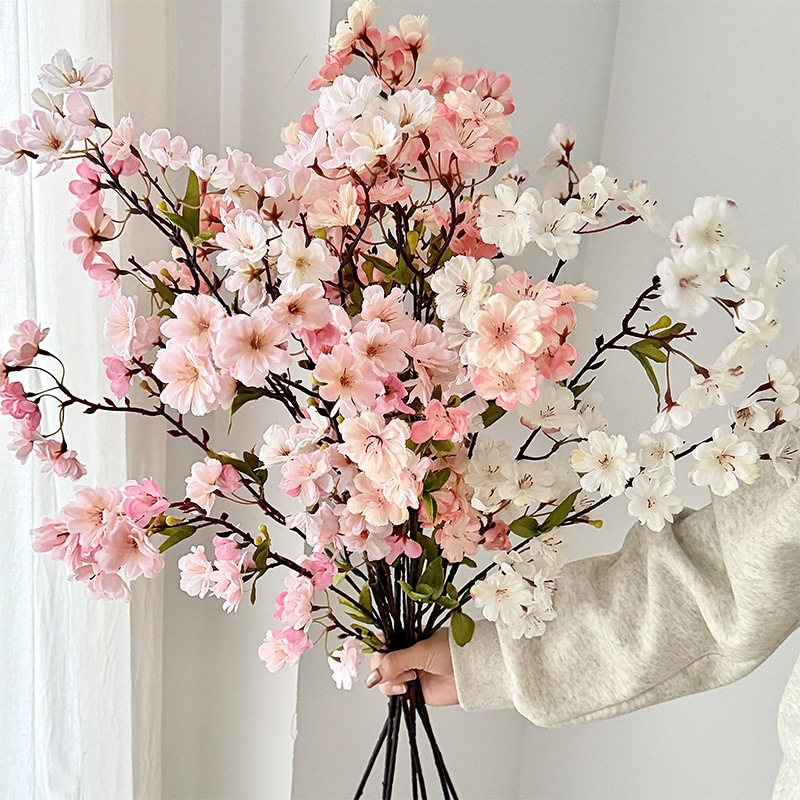 35.5" Artificial Silk Cherry Blossom Branch Spray