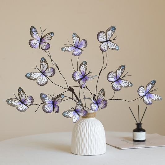 18.5" Artificial Butterfly Floral Branch Spray