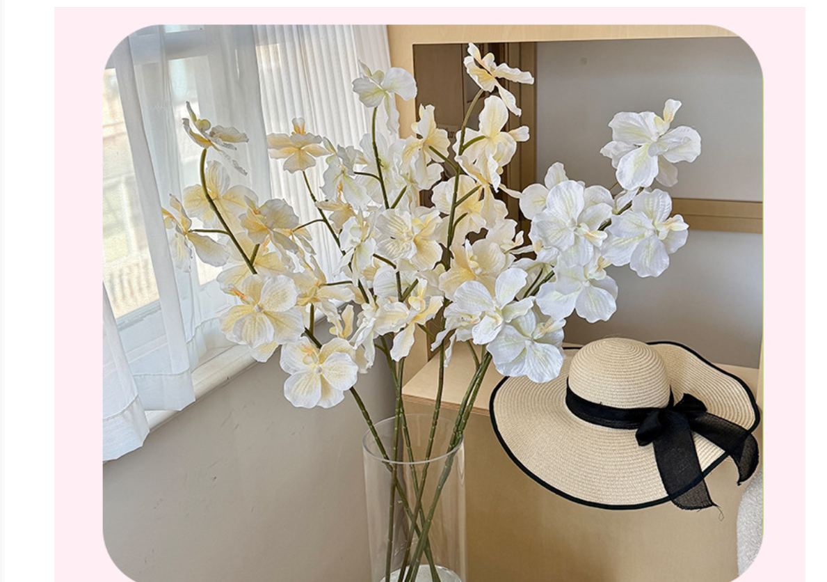 37" Artificial Silk Orchid Flower Stem (9 Blooms)
