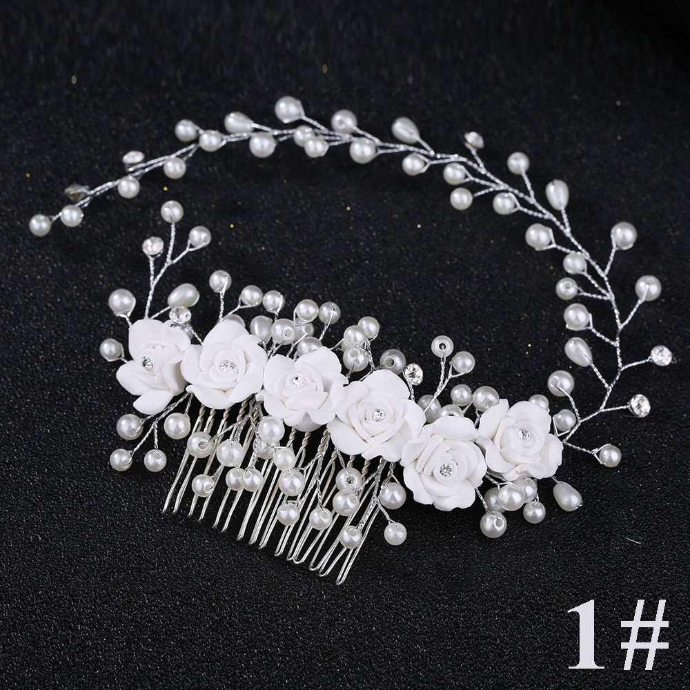 Handcrafted Vintage Pearl & Crystal Bridal Hair Comb Collection