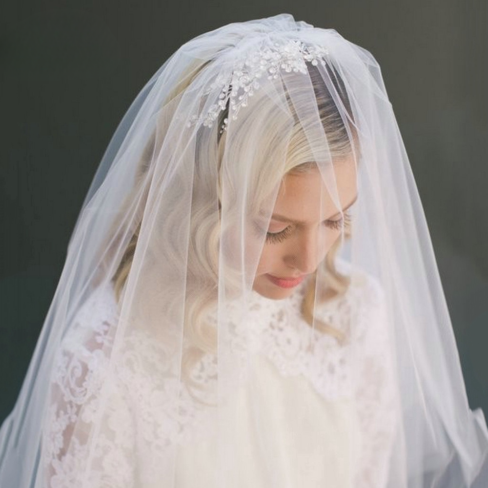 Elegant 2-Tier Soft Tulle Bridal Wedding Veil with Comb