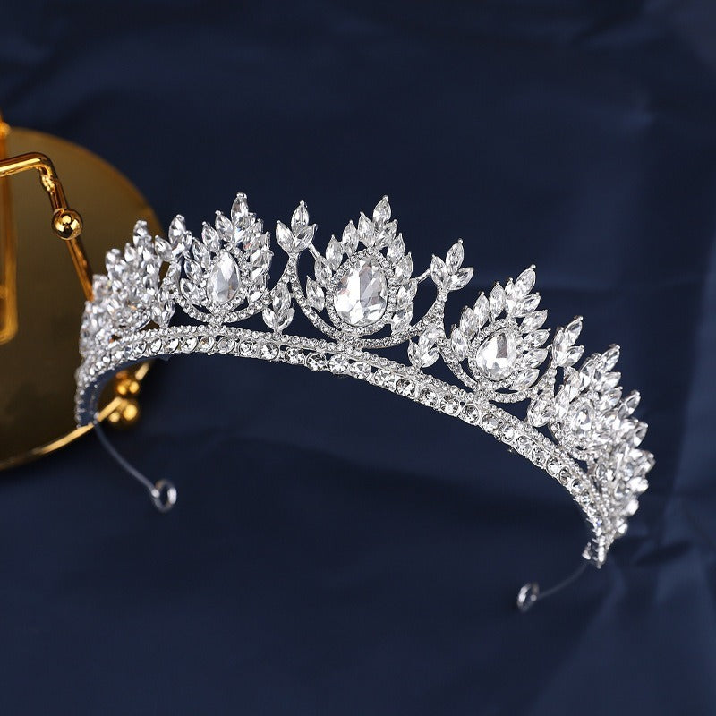 Exquisite Quartz Crystal & Pearl Bridal Tiara Crown Collection