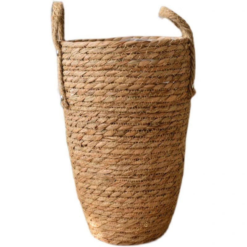 Handcrafted Tall Seagrass Woven Floral Basket with Handles