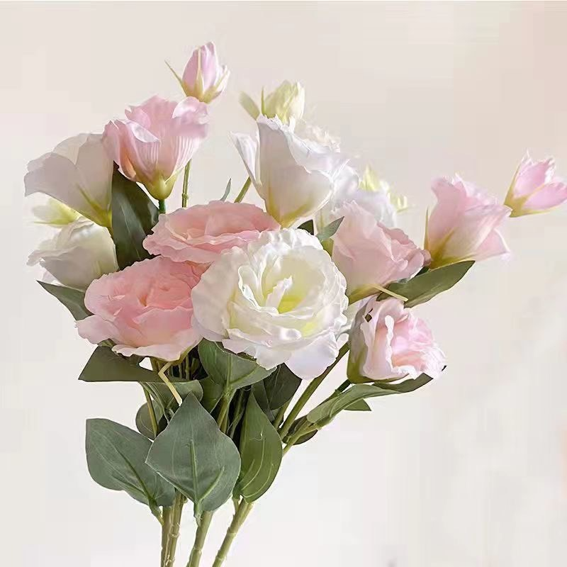 Premium 27.5" Artificial Silk Lisianthus Stem (3 Blooms & 1 Bud)