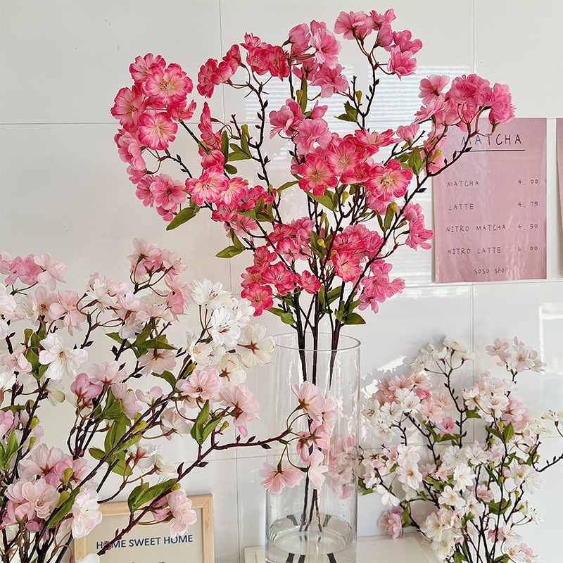 35.5" Artificial Silk Cherry Blossom Branch Spray
