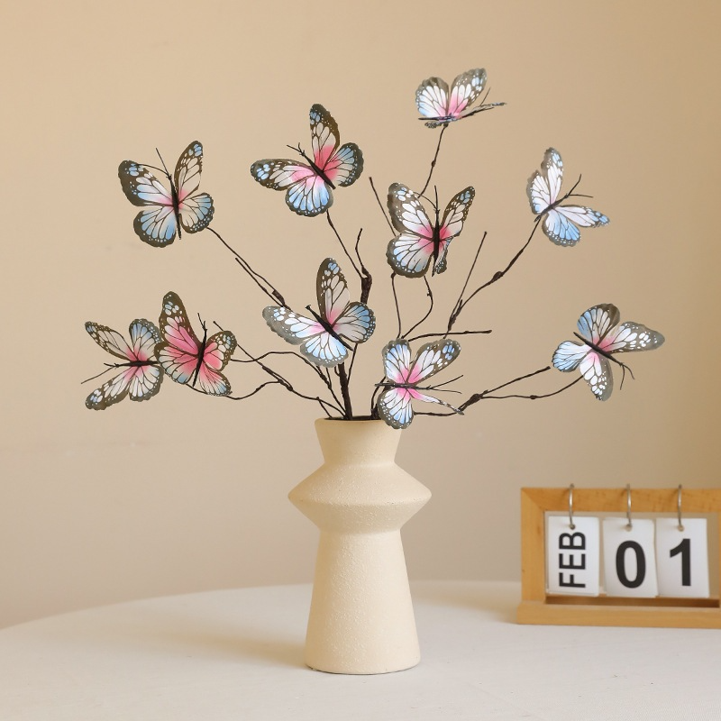 18.5" Artificial Butterfly Floral Branch Spray