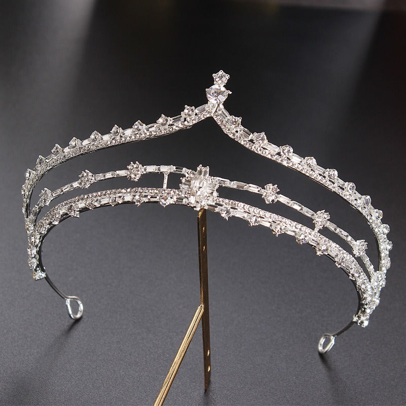 Exquisite Quartz Crystal & Pearl Bridal Tiara Crown Collection