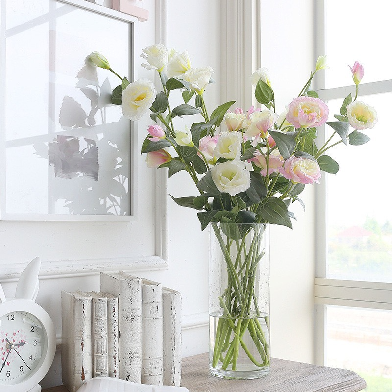 Premium 27.5" Artificial Silk Lisianthus Stem (3 Blooms & 1 Bud)