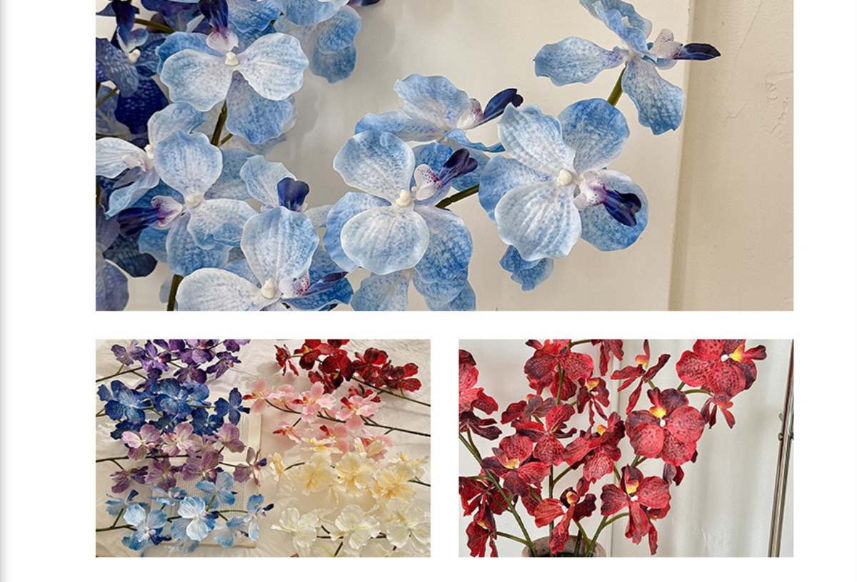37" Artificial Silk Orchid Flower Stem (9 Blooms)