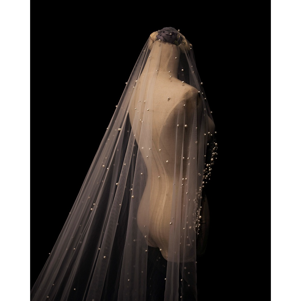 Luxury 3M Pearl Cathedral Bridal Wedding Veil