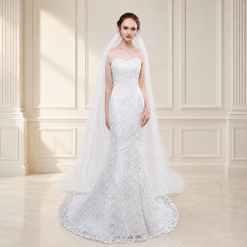 Simple 3M Cathedral Bridal Wedding Veil with Comb
