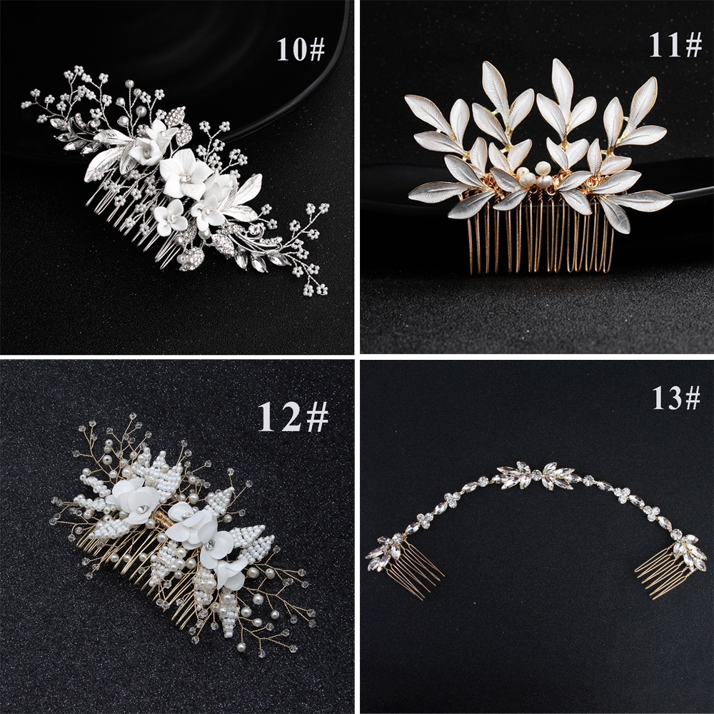 Handcrafted Vintage Pearl & Crystal Bridal Hair Comb Collection