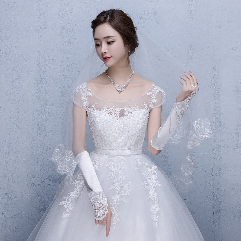 Vintage Floral Lace Applique Bridal Wedding Veil