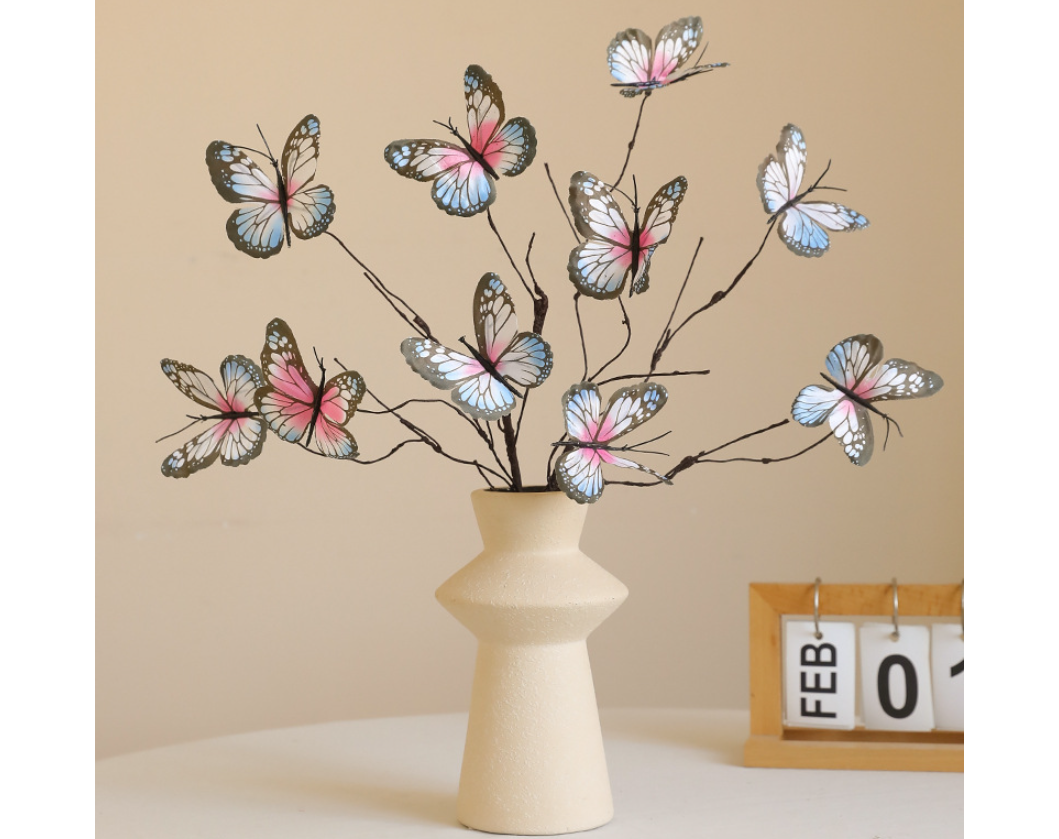 18.5" Artificial Butterfly Floral Branch Spray