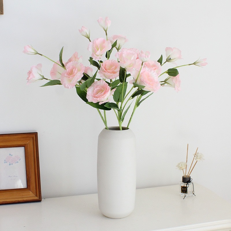 Premium 27.5" Artificial Silk Lisianthus Stem (3 Blooms & 1 Bud)