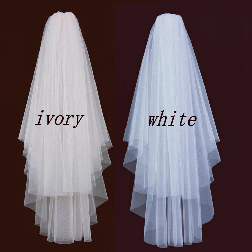 Elegant 2-Tier Soft Tulle Bridal Wedding Veil with Comb