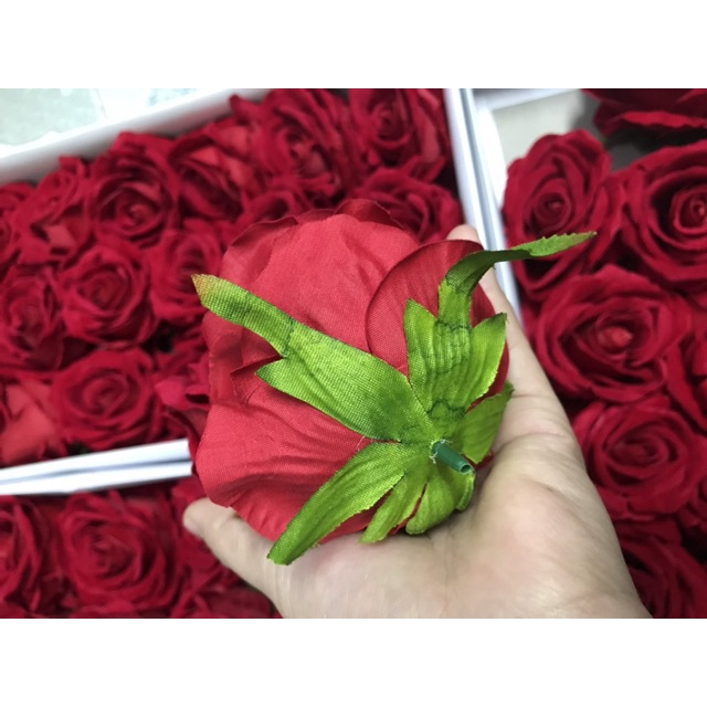 8cm Velvet Silk Rose Flower Heads
