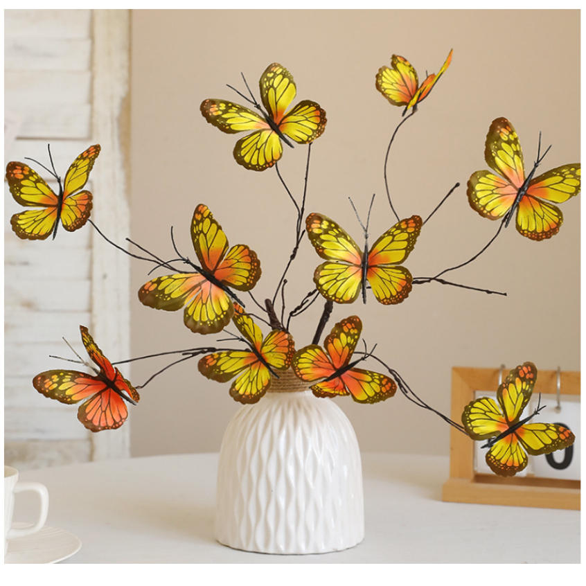 18.5" Artificial Butterfly Floral Branch Spray