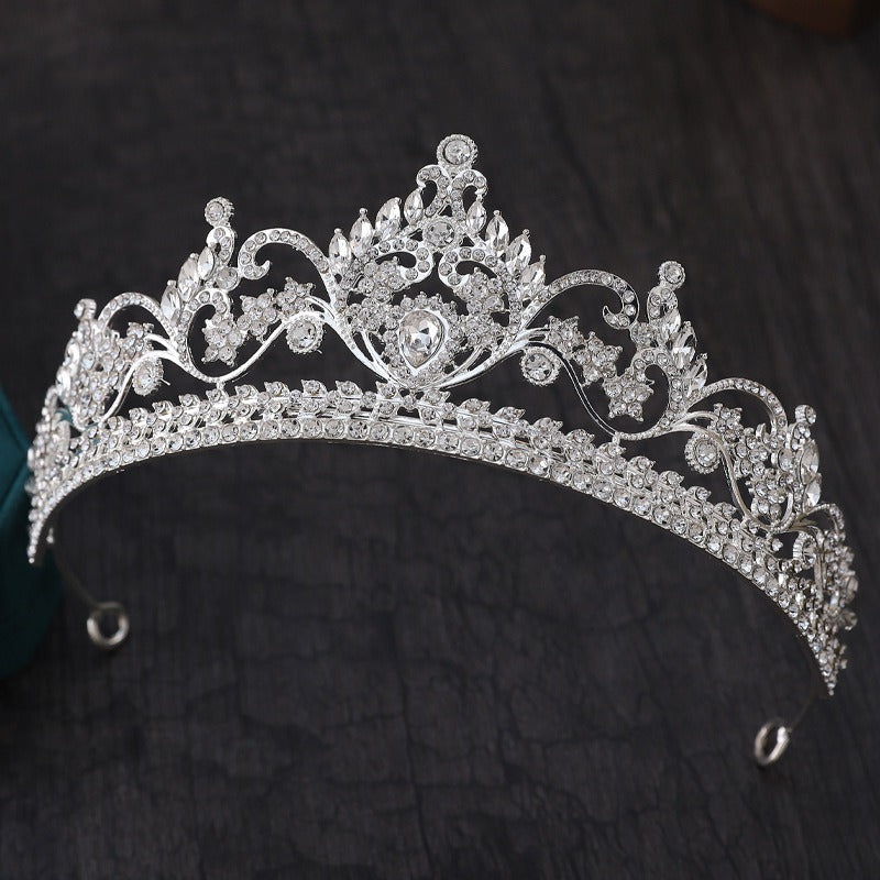 Exquisite Quartz Crystal & Pearl Bridal Tiara Crown Collection