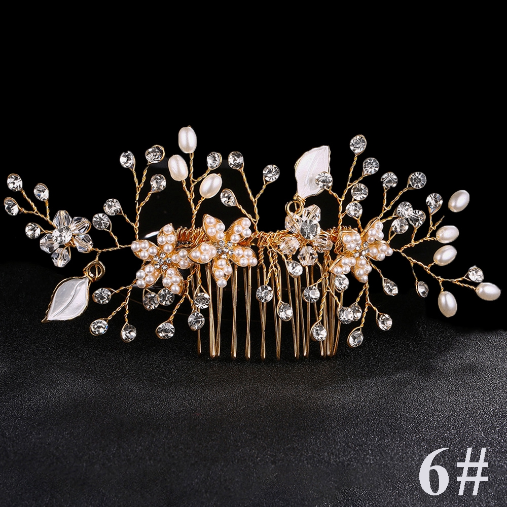 Handcrafted Vintage Pearl & Crystal Bridal Hair Comb Collection