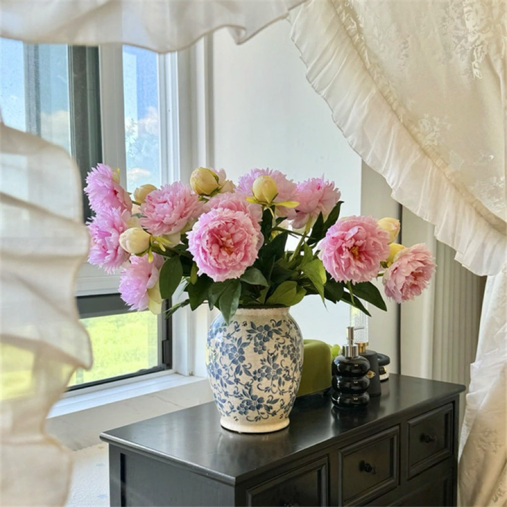 Lifelike Double Peony Silk Flower Stem | EternalBloom