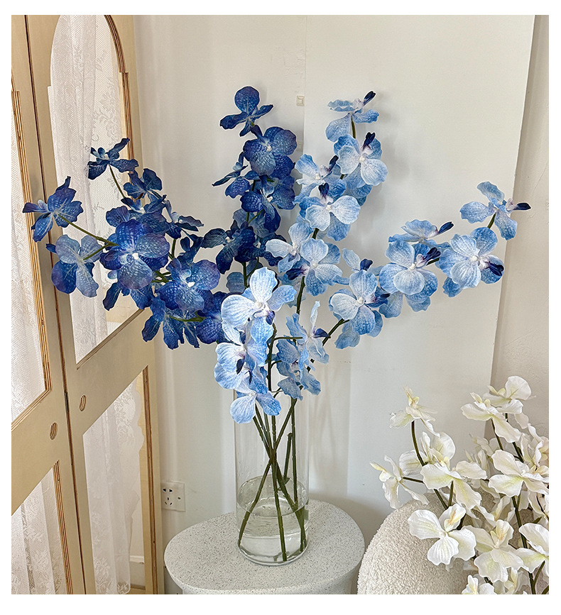 37" Artificial Silk Orchid Flower Stem (9 Blooms)