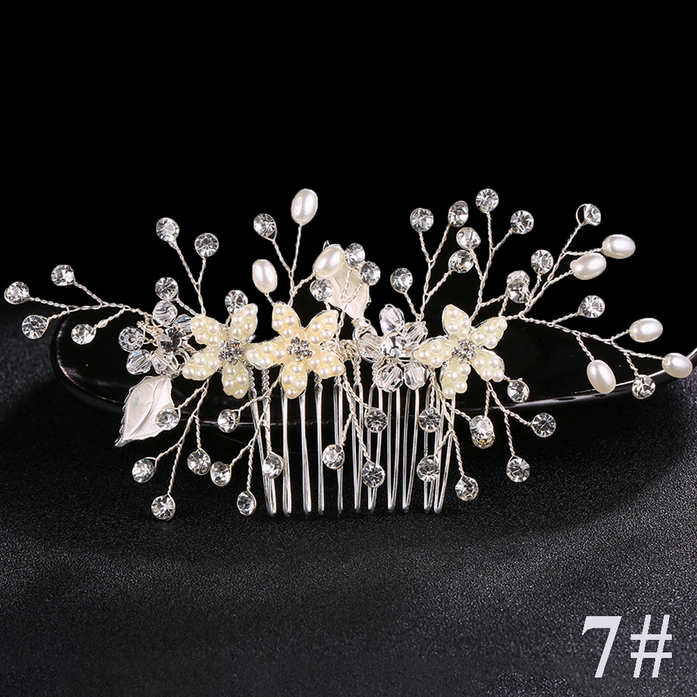 Handcrafted Vintage Pearl & Crystal Bridal Hair Comb Collection