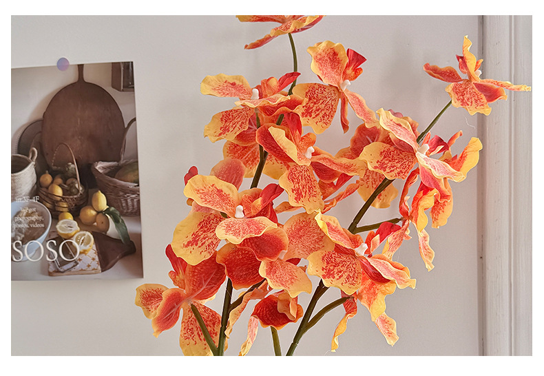 37" Artificial Silk Orchid Flower Stem (9 Blooms)