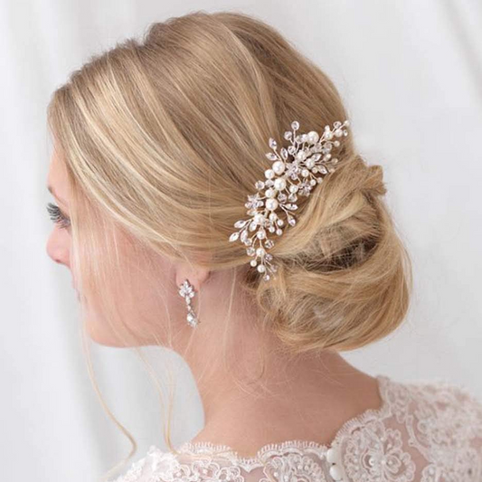 Handcrafted Vintage Pearl & Crystal Bridal Hair Comb Collection