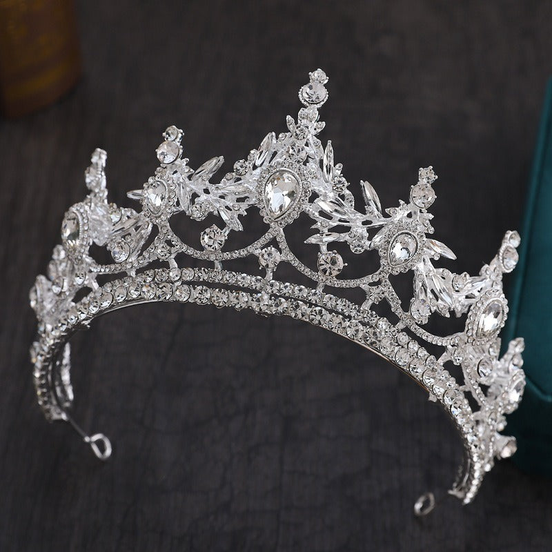 Exquisite Quartz Crystal & Pearl Bridal Tiara Crown Collection