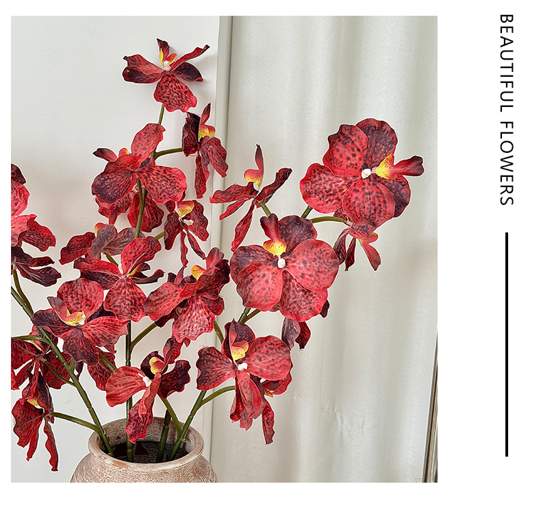 37" Artificial Silk Orchid Flower Stem (9 Blooms)
