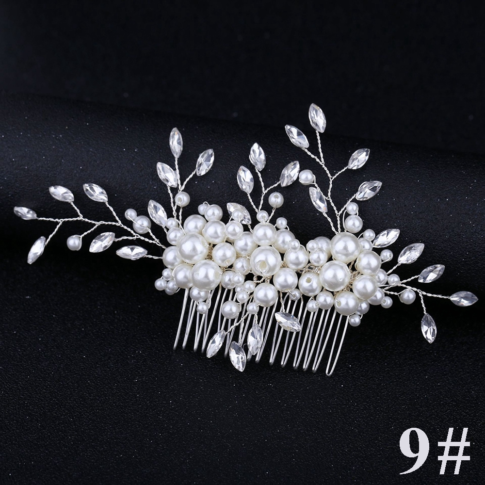 Handcrafted Vintage Pearl & Crystal Bridal Hair Comb Collection