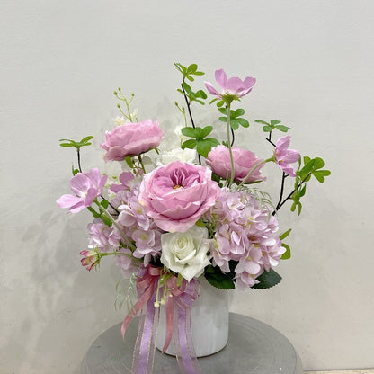 Mini Pre-Assembled Silk Floral Arrangement in Ceramic Vase |  EternalBloom