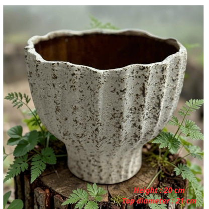 Handcrafted Bat Trang Atlantic Glaze Ceramic Vase | 20-23 cm Rustic Moss Stone Green Flower