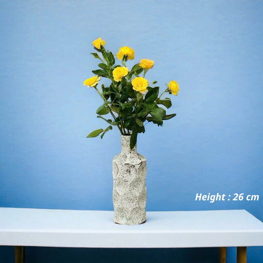 Handcrafted Bat Trang Atlantic Glaze Ceramic Vase | 26-28 cm Rustic Moss Stone Green Flower