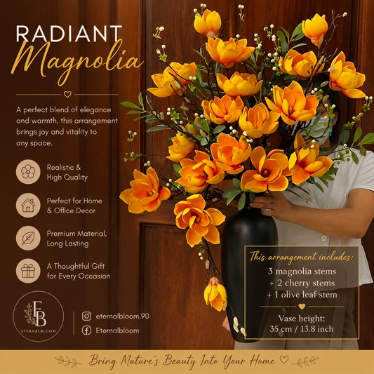 Tall Real-Touch Magnolia Flower Branch for Floor Vase |  EternalBloom