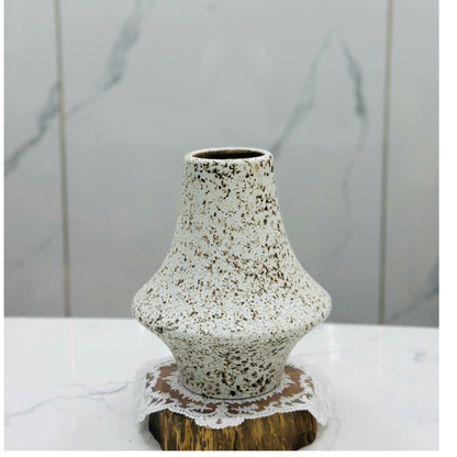 Handcrafted Bat Trang Atlantic Glaze Ceramic Vase | 20-23 cm Rustic Moss Stone Green Flower