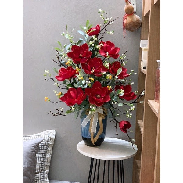 Real-Touch Red Magnolia Arrangement
