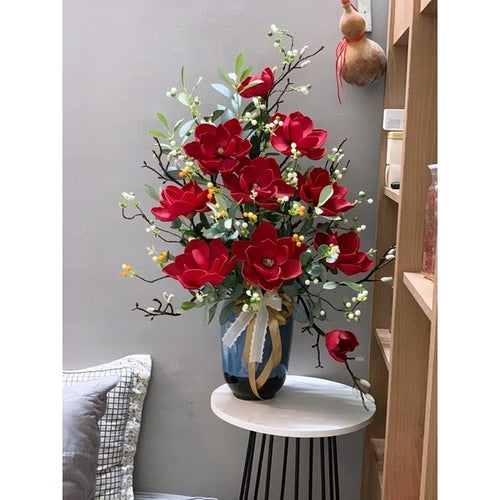 Real-Touch Red Magnolia Arrangement