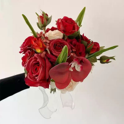 Premium Burgundy & Dark Red Bridal Bouquet Collection | Luxury Handmade Silk Rose Wedding Flowers (Multi-Style Deep Red Series)- Part 2