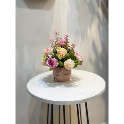 Mini Artificial Silk Flower Potted Plant