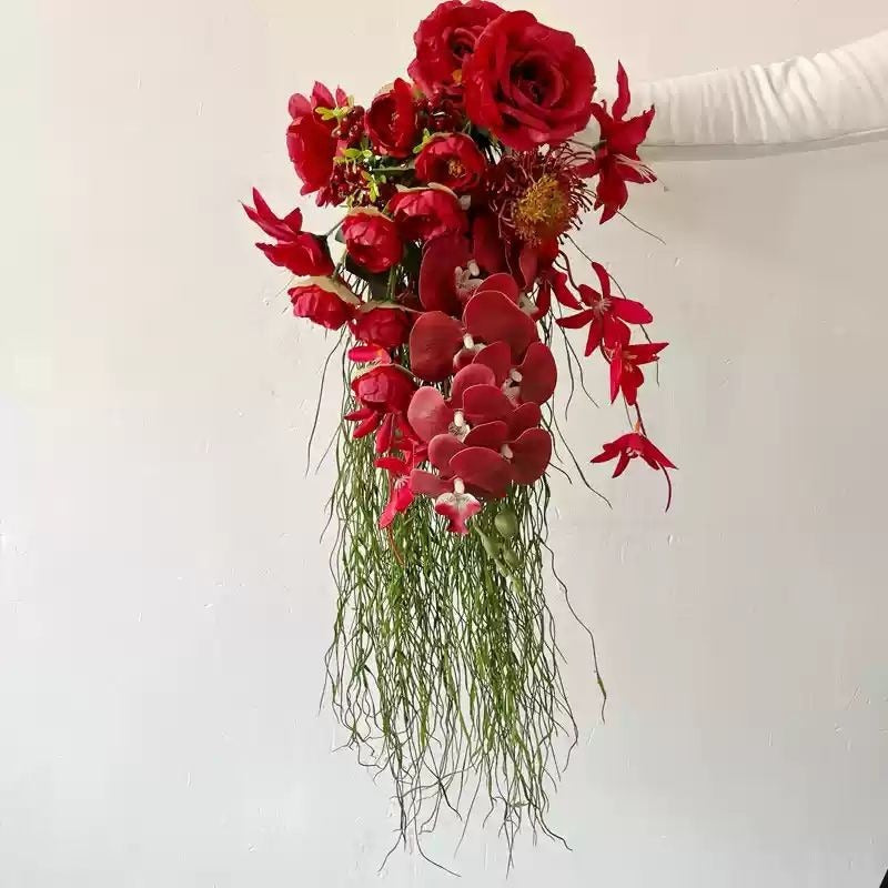 Premium Burgundy & Dark Red Bridal Bouquet Collection | Luxury Handmade Silk Rose Wedding Flowers (Multi-Style Deep Red Series)- Part 2