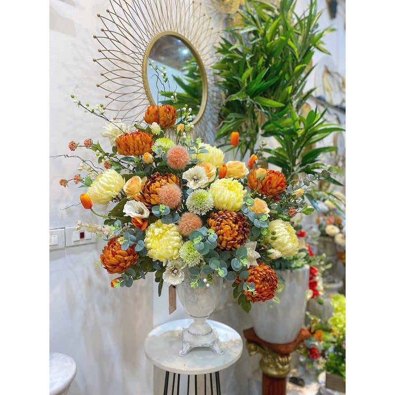 Modern Luxury Silk Floral Ceramic Vase Collection